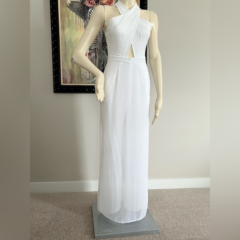 BCBGMAXAZRIA Josselyn Halter Jumpsuit – White | Size 0 - Picture 5 of 16